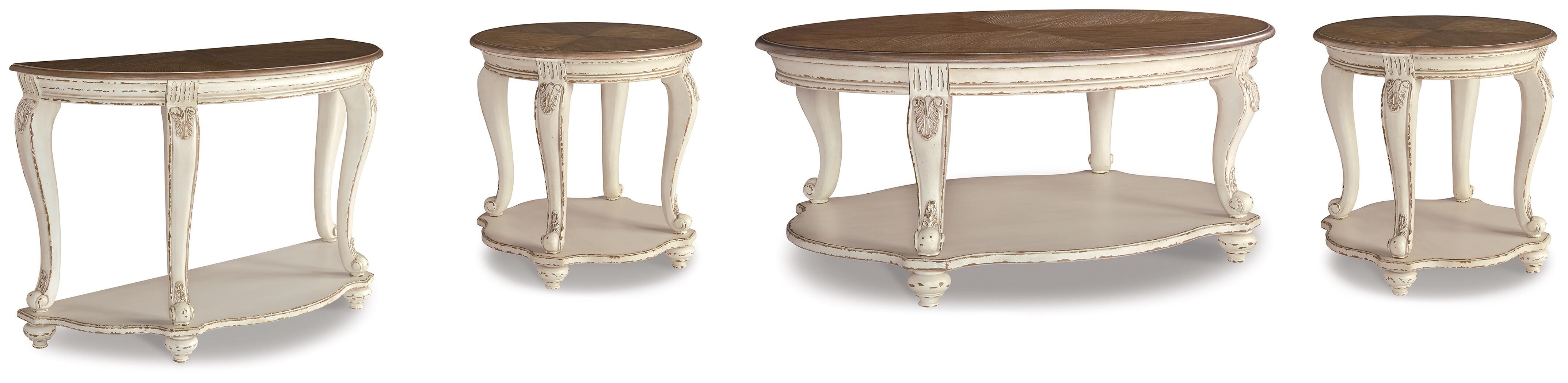 Hoover Furniture Outlet - Ashley Furniture - Realyn Coffee Table, 2 Ends and Console - Coffee Table, 2 Ends and Console - T743T3