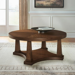 Hoover Furniture Outlet - Ashley Furniture - Rustic Plains Coffee Table - Round Cocktail Table - T877-8