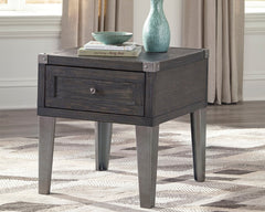 Hoover Furniture Outlet - Ashley Furniture - Todoe End Table with USB Ports & Outlets - Rectangular End Table - T901-3
