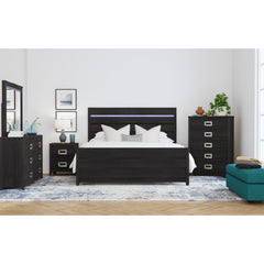 Tobias 2-Drawer Nightstand with USB in Black – SKU B-15990-8-NS | Elements