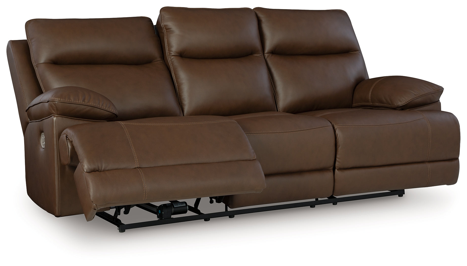 Hoover Furniture Outlet - Ashley Furniture - VonRyan Power Reclining Sofa - PWR REC Sofa with ADJ Headrest / Tobacco - U1040015