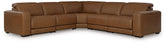 Hoover Furniture Outlet - Ashley Furniture - Magic Man 5-Piece Power Reclining Sectional - 5-Piece Power Reclining Sectional / Caramel - PCU10700S13