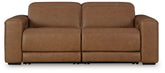 Hoover Furniture Outlet - Ashley Furniture - Magic Man 2-Piece Power Reclining Sectional Loveseat - 2-Piece Power Reclining Sectional Loveseat / Caramel - PCU10700S1