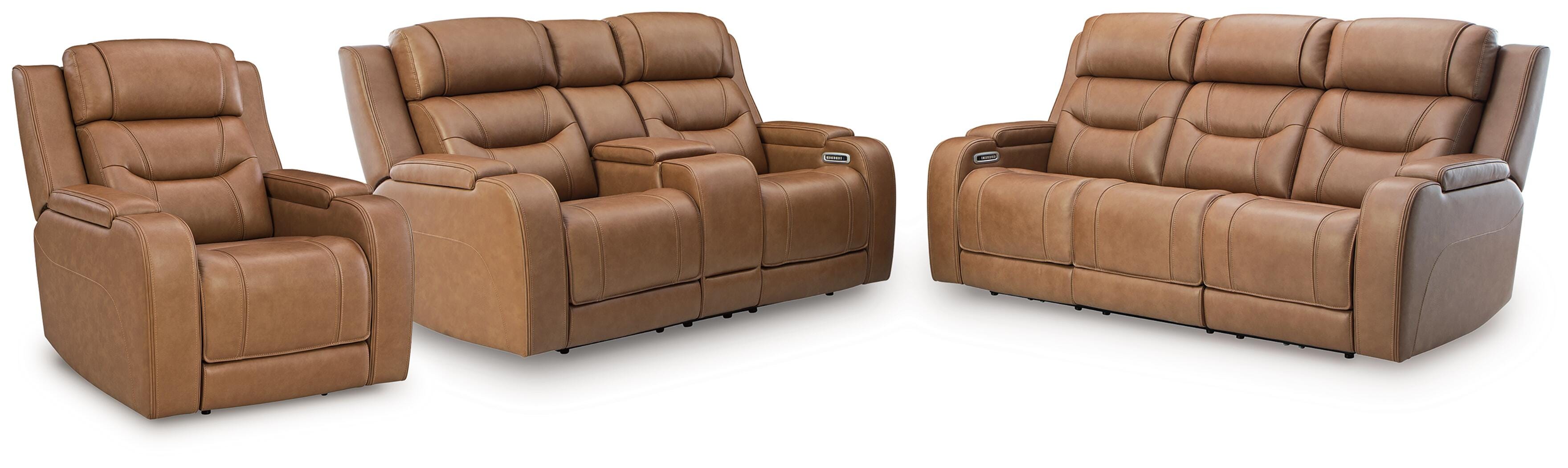 Hoover Furniture Outlet - Ashley Furniture - Knightington Power Reclining Sofa, Loveseat and Recliner - Power Reclining Sofa, Loveseat and Recliner - PCU11600U2