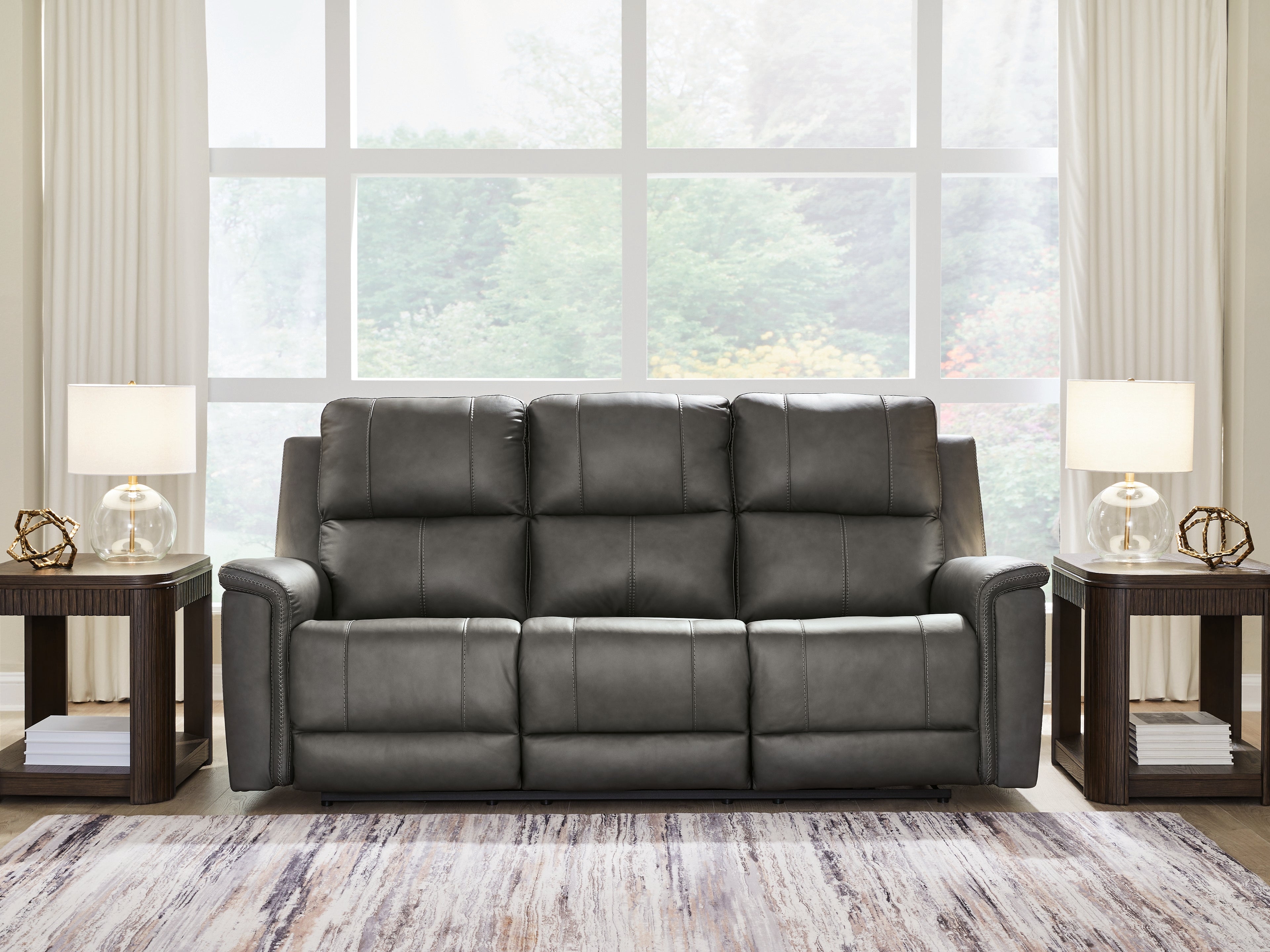 Hoover Furniture Outlet - Ashley Furniture - Bleckley Power Reclining Sofa - PWR REC Sofa with ADJ Headrest - PCU1200015