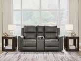 Hoover Furniture Outlet - Ashley Furniture - Bleckley Power Reclining Loveseat with Console - PWR REC Loveseat/CON/ADJ HDRST - PCU1200018