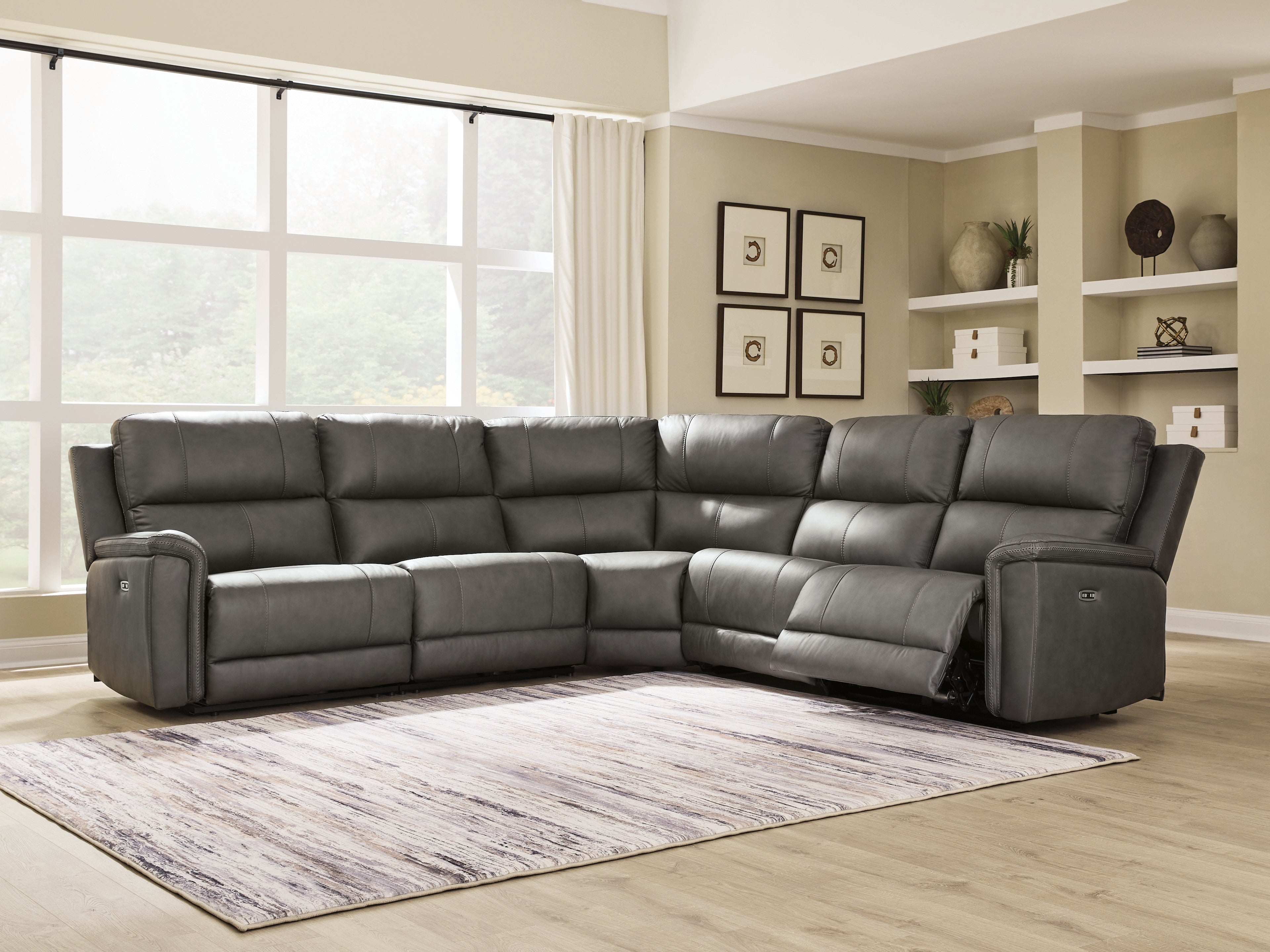 Hoover Furniture Outlet - Ashley Furniture - Bleckley 5-Piece Power Reclining Sectional - 5-Piece Power Reclining Sectional - PCU12000S4