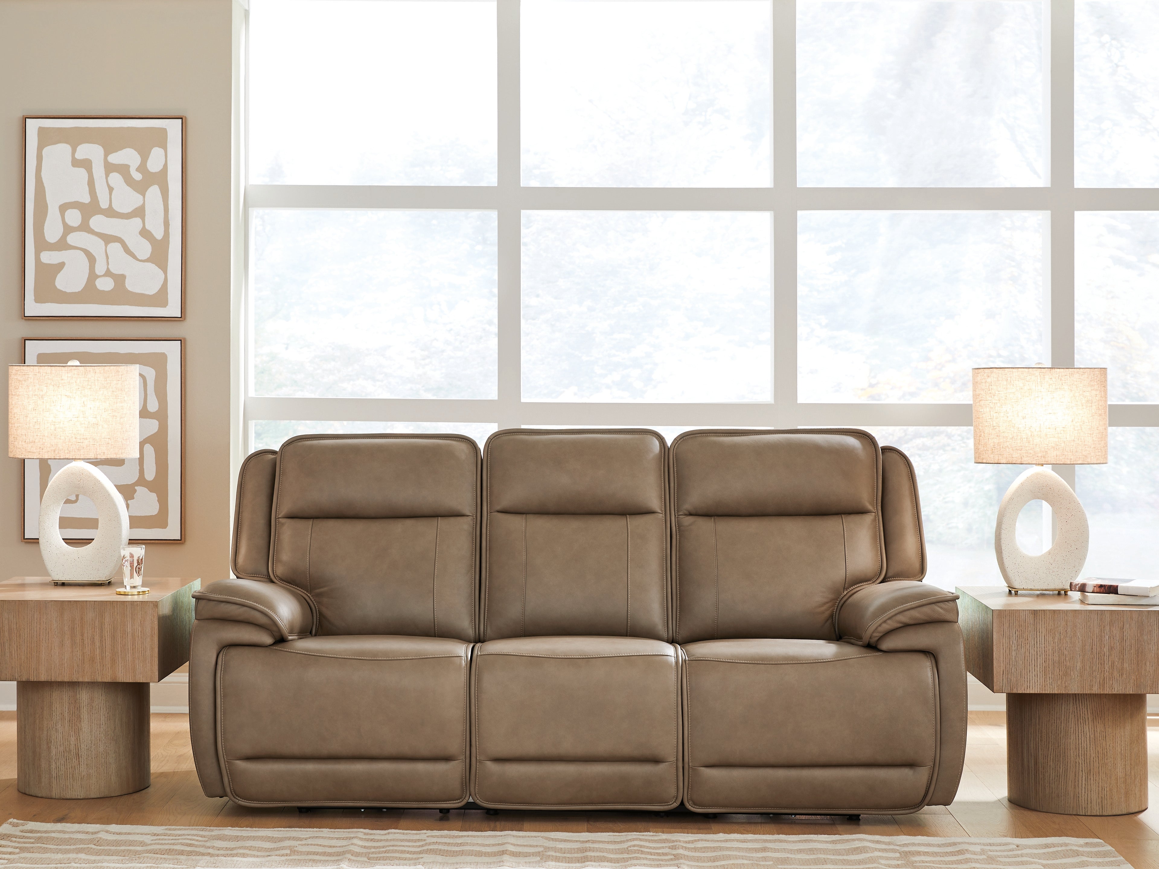 Hoover Furniture Outlet - Ashley Furniture - Glencroft Power Reclining Sofa - PWR REC Sofa with ADJ Headrest - PCU1240015