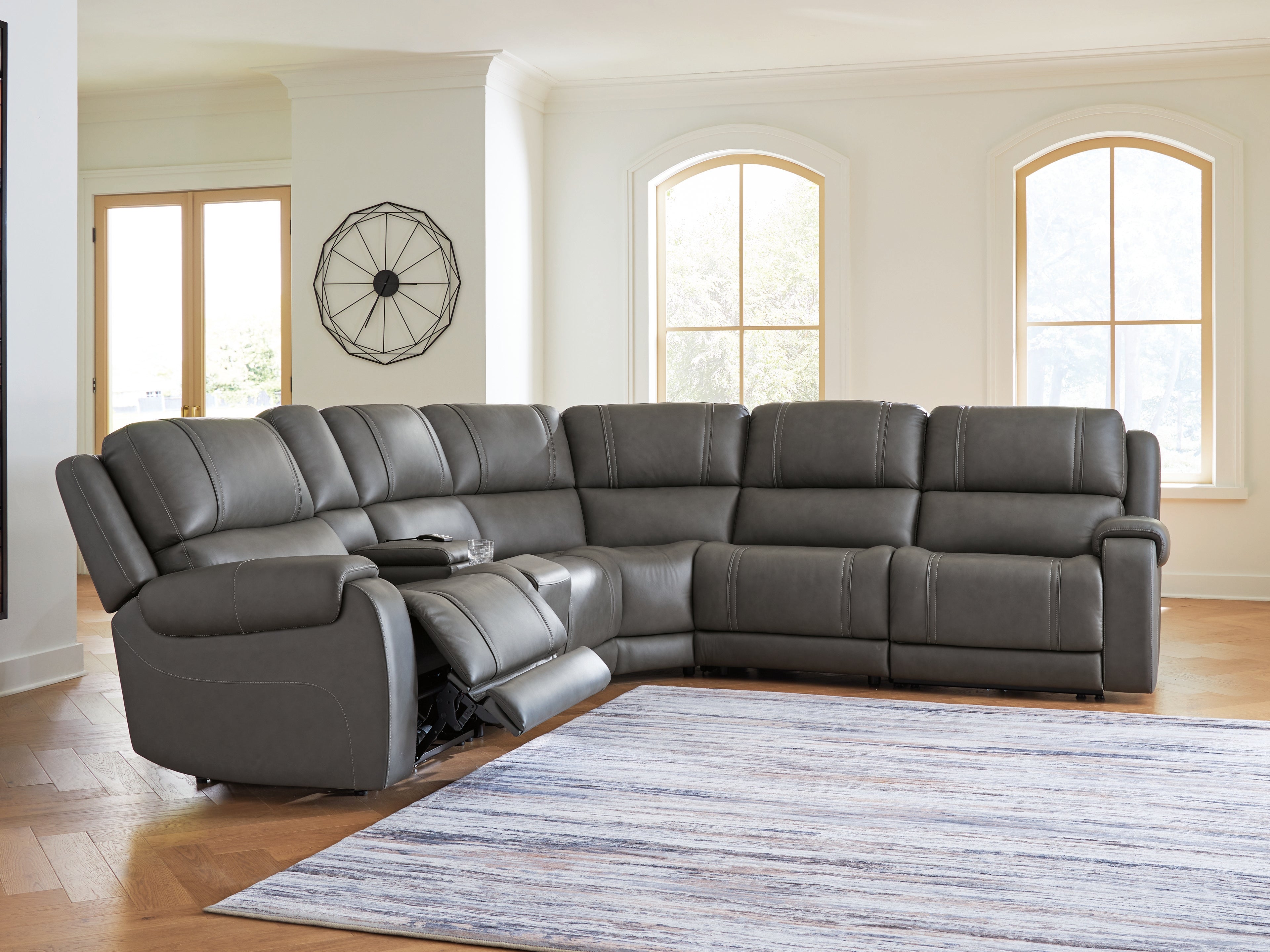 Hoover Furniture Outlet - Ashley Furniture - 5Z - Pittson 6-Piece Power Reclining Sectional - 6-Piece Power Reclining Sectional - PCU12600S5