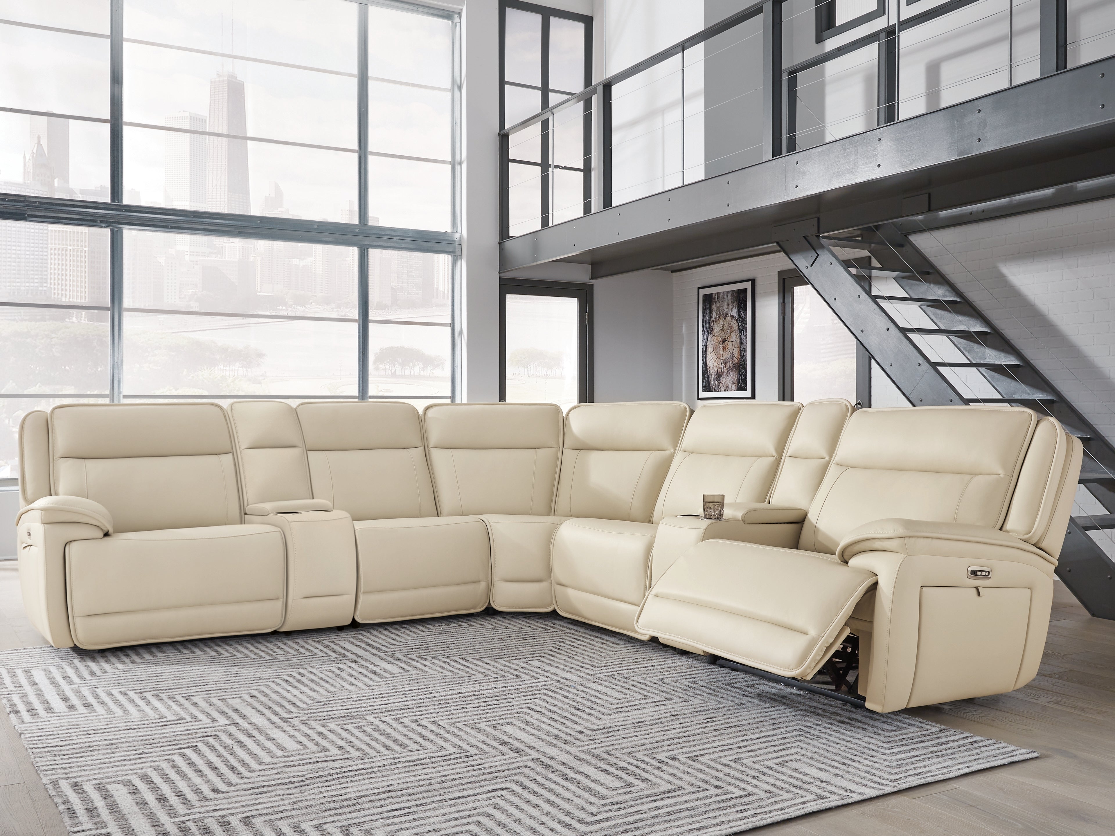 Hoover Furniture Outlet - Ashley Furniture - Double Deal 7-Piece Reclining Sectional with 2 Consoles - 7-Piece Reclining Sectional with 2 Consoles - U13001S9