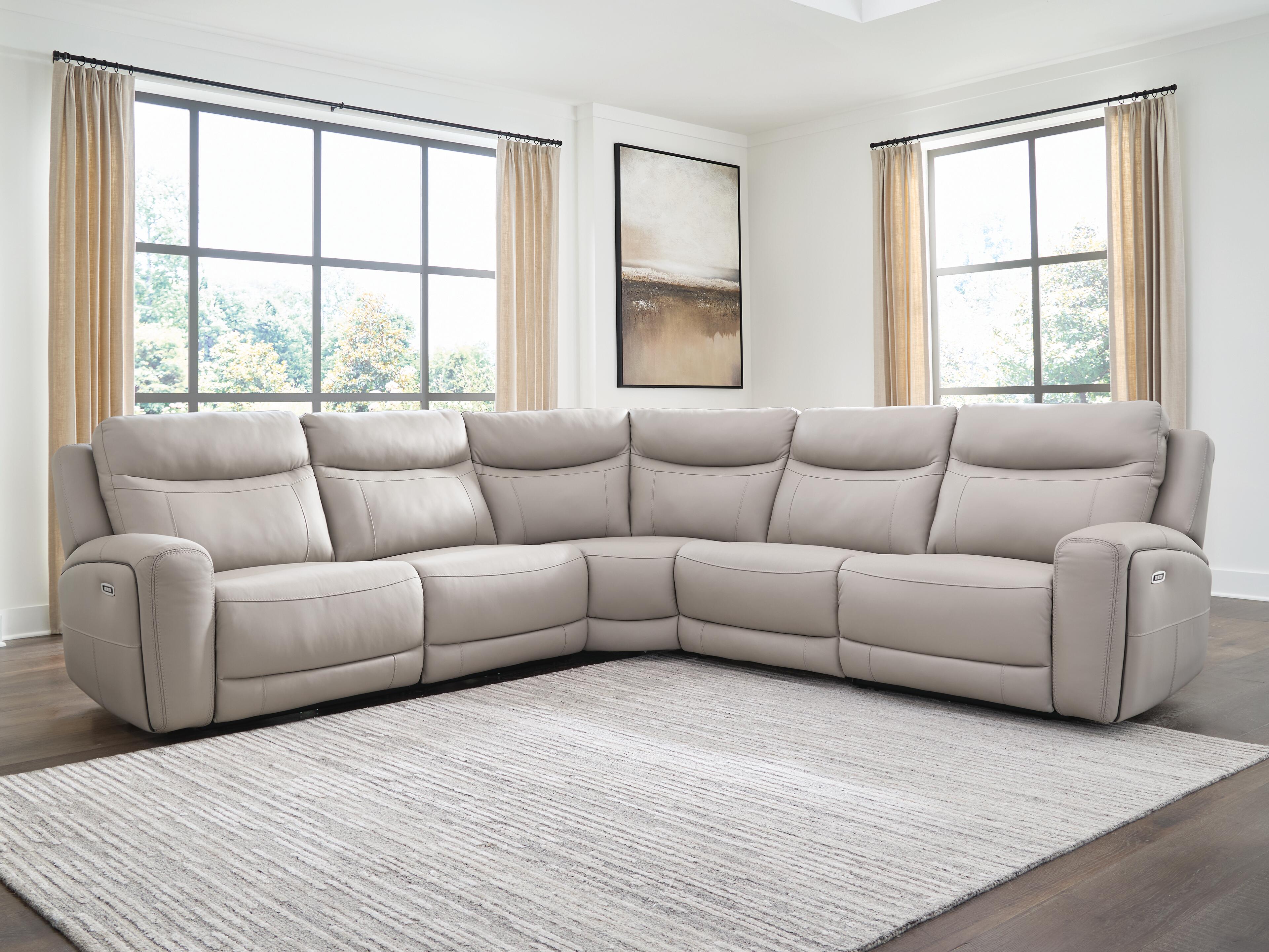 Hoover Furniture Outlet - Ashley Furniture - Gravier 5-Piece Power Reclining Sectional - 5-Piece Power Reclining Sectional - U13300S4