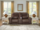 Hoover Furniture Outlet - Ashley Furniture - Gravier Power Reclining Loveseat with Console - PWR REC Loveseat/CON/ADJ HDRST - U1330118