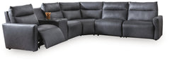 ModZ 6-Piece Power Reclining Sectional with Audio Console