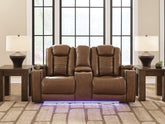 Hoover Furniture Outlet - Ashley Furniture - Gruaro Power Reclining Loveseat with Console - PWR REC Loveseat/CON/ADJ HDRST - PCU1420018