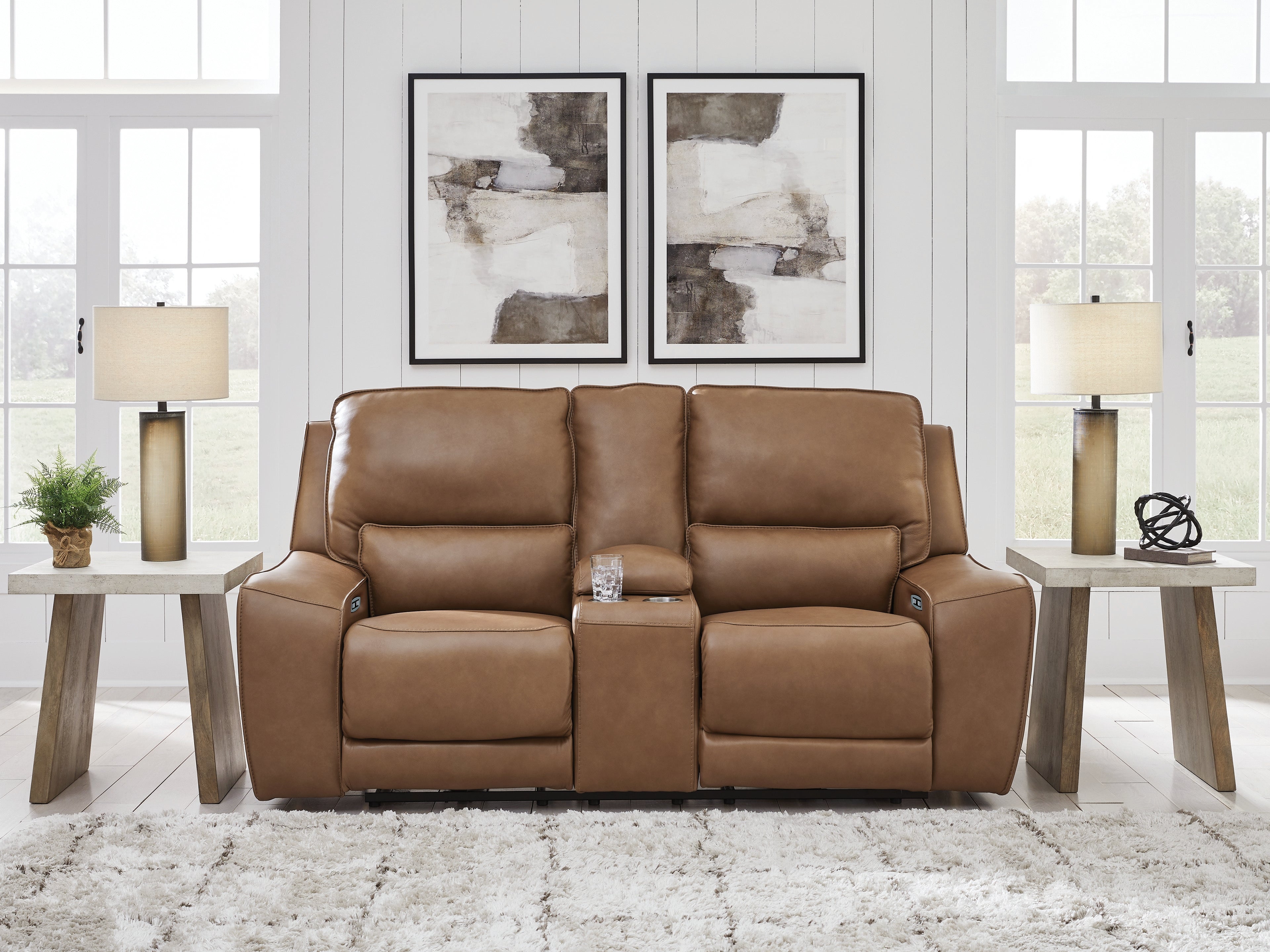 Hoover Furniture Outlet - Ashley Furniture - DeepWakes Power Reclining Loveseat with Console - PWR REC Loveseat/CON/ADJ HDRST - PCU6260618