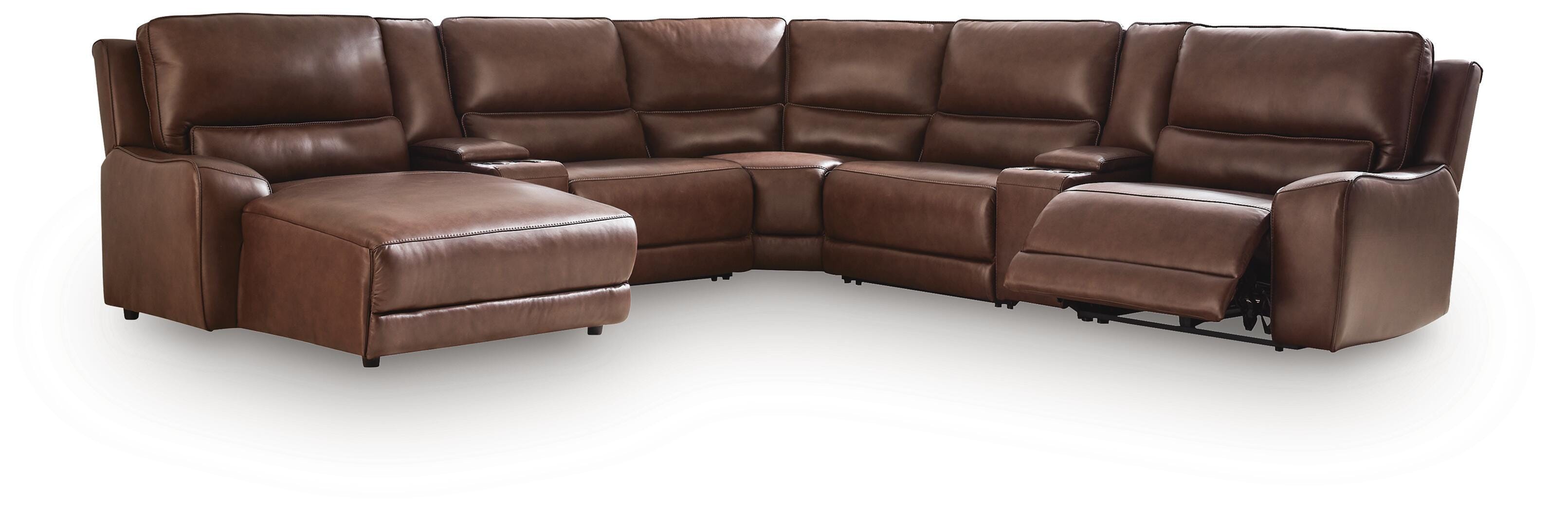 Hoover Furniture Outlet - Ashley Furniture - DeepWakes 7-Piece Reclining Sectional with Chaise and Storage Consoles - 7-Piece Reclining Sectional with Chaise and Storage Consoles - PCU62607S31