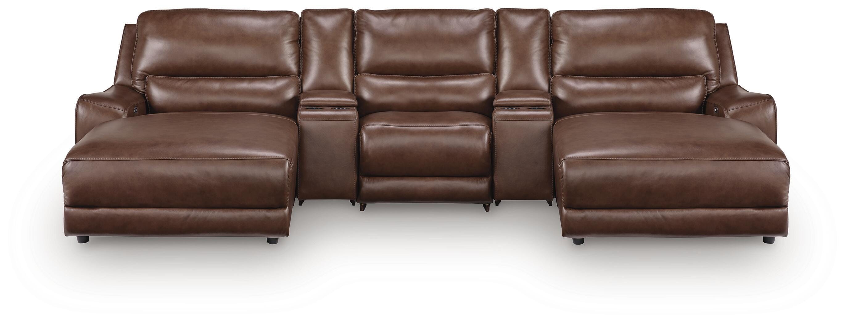 Hoover Furniture Outlet - Ashley Furniture - DeepWakes 5-Piece Power Reclining Sectional with Chaise - 5-Piece Power Reclining Sectional with Chaise - PCU62607S16