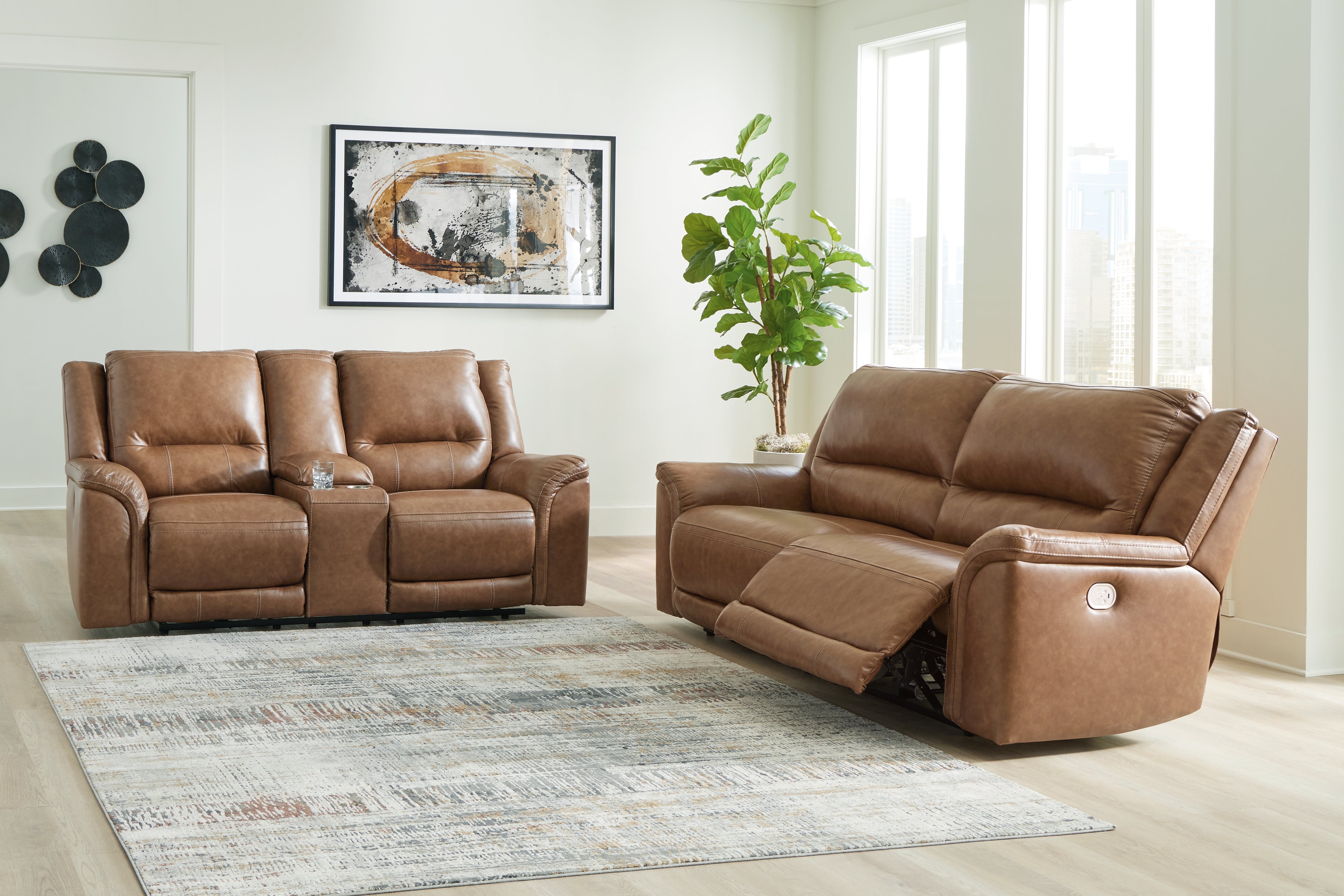Hoover Furniture Outlet - Ashley Furniture - Trasimeno Power Reclining Sofa and Loveseat - Power Reclining Sofa and Loveseat - U82815U1