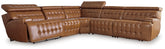 Hoover Furniture Outlet - Ashley Furniture - Temmpton 5-Piece Power Reclining Sectional - 5-Piece Power Reclining Sectional / Chocolate - U92708S4