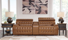 Hoover Furniture Outlet - Ashley Furniture - Temmpton 3-Piece Power Reclining Sectional Loveseat with Console - 3-Piece Power Reclining Sectional Loveseat with Console - U92708S2