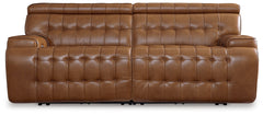 Hoover Furniture Outlet - Ashley Furniture - Temmpton 2-Piece Power Reclining Sectional Loveseat - 2-Piece Power Reclining Sectional Loveseat / Chocolate - U92708S1
