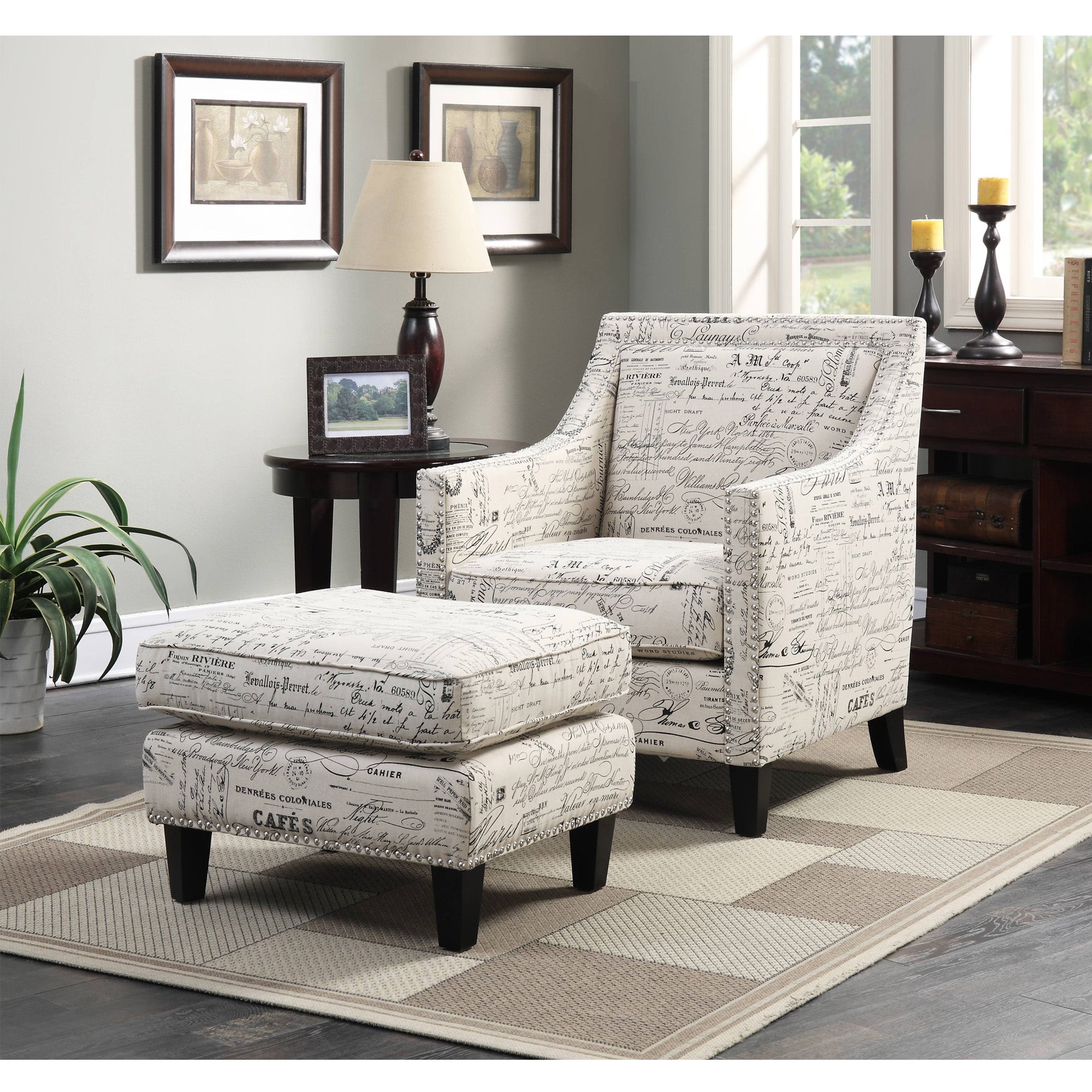Erica 497 Ottoman W/Chrome Nail French Script (ISTA 3) – SKU UER636000CA | Elements