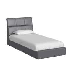 Valari Twin Bed in Grey PU