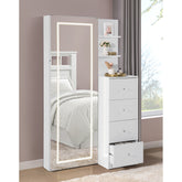 Vancouver Floor Mirror With Storage in White – SKU A-17310-7-FM | Elements