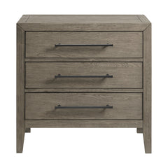 Versailles Contemporary 3-Drawer Nightstand in Grey