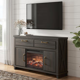Hoover Furniture Outlet - Ashley Furniture - Brazen Valley 60" TV Stand with Electric Fireplace - 60" TV Stand with Electric Fireplace - W2648W4