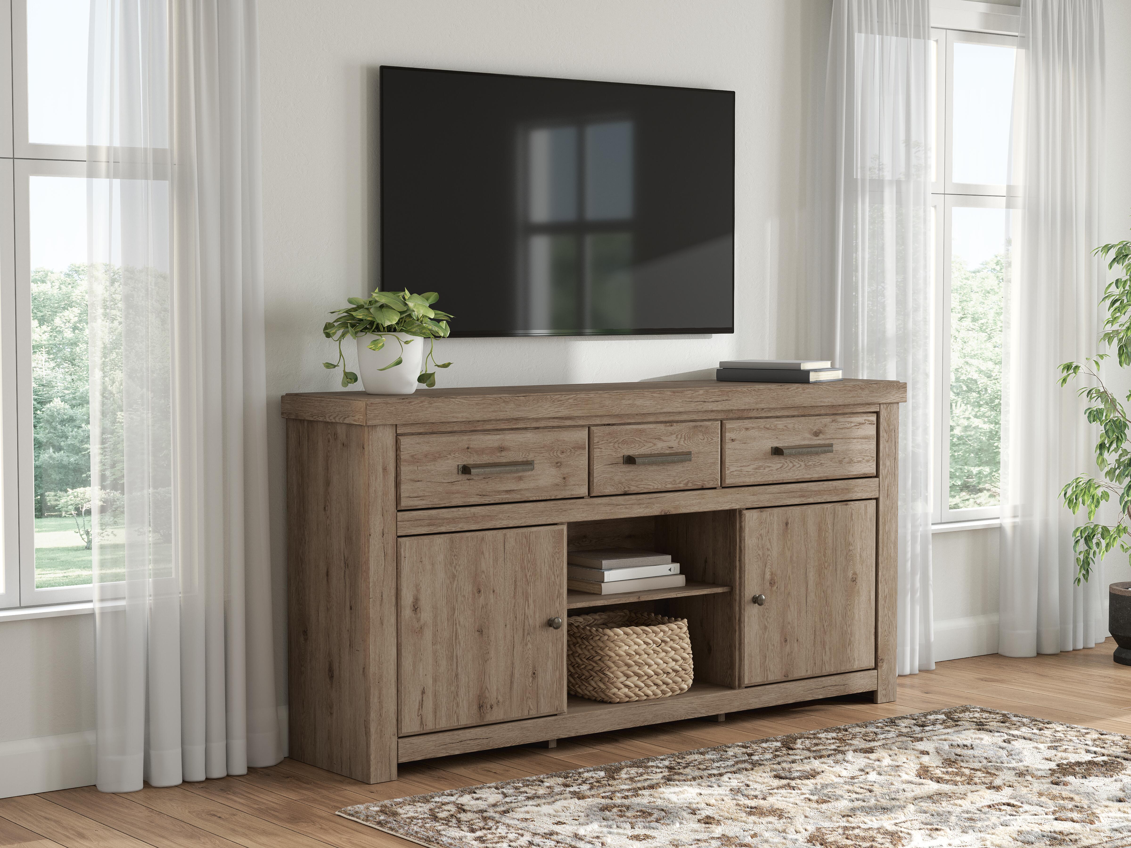 Hoover Furniture Outlet - Ashley Furniture - Garistyn 73" TV Stand - 73" - W2844-268