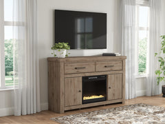 Hoover Furniture Outlet - Ashley Furniture - Garistyn 62" TV Stand with Electric Fireplace - 62" TV Stand with Electric Fireplace - W2844W5