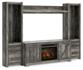Hoover Furniture Outlet - Ashley Furniture - Wynnlow 4-Piece Entertainment Center with Electric Fireplace - 4-Piece Entertainment Center with Electric Fireplace - W440W8