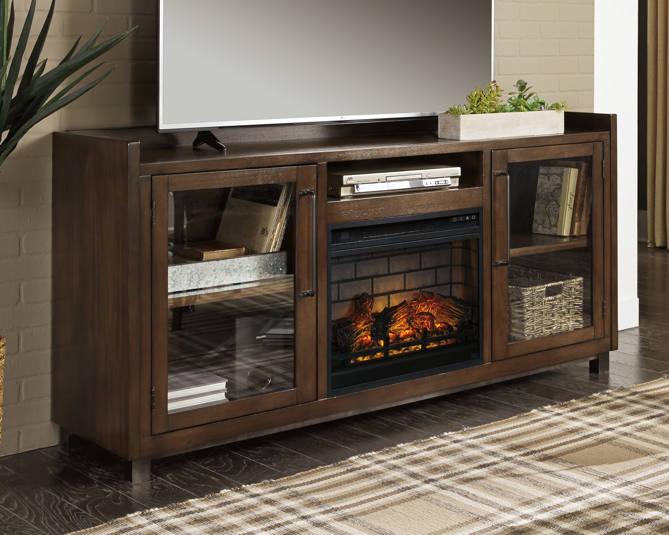 Hoover Furniture Outlet - Ashley Furniture - Starmore 70" TV Stand with Electric Fireplace - 70" TV Stand with Electric Fireplace - W633W5