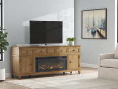 Hoover Furniture Outlet - Ashley Furniture - Sharlance 81" TV Stand with Electric Fireplace - 81" TV Stand with Electric Fireplace - W655W1