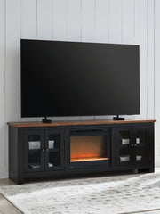 Hoover Furniture Outlet - Ashley Furniture - Wildenauer 76" TV Stand with Electric Fireplace - 76" TV Stand with Electric Fireplace - W664W2