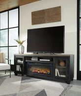 Hoover Furniture Outlet - Ashley Furniture - Foyland 83" TV Stand with Electric Fireplace - 83" TV Stand with Electric Fireplace - W989W1