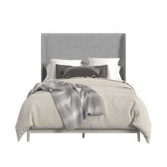 Westland Queen UPH Bed with Grey Fabric in Almond