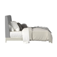 Westland Twin UPH Bed with Grey Fabric in Almond