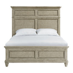Whit-Ash Queen Panel Bed in Light Grey