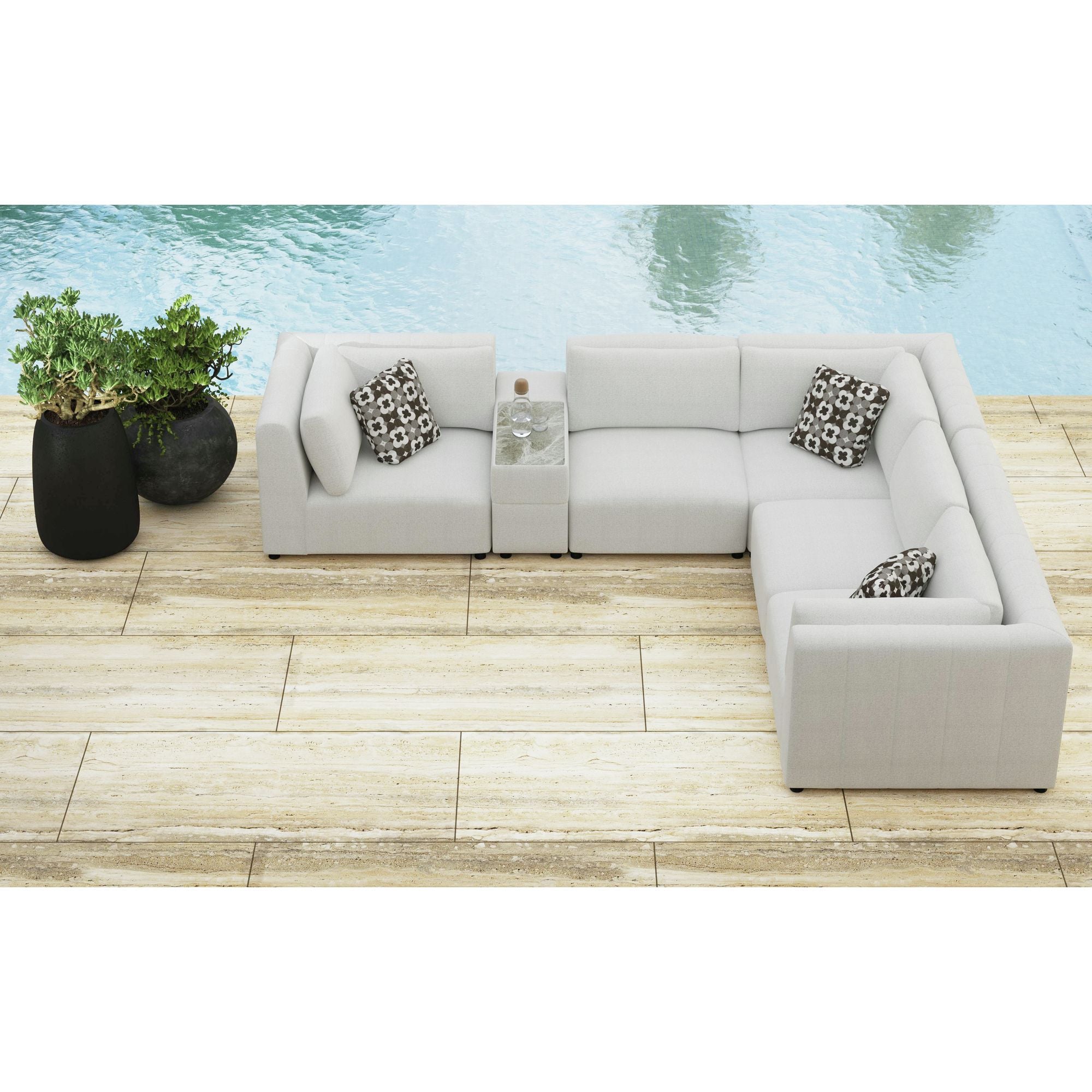 Zandara Modular Console with Speaker and Cooler - Olefin Beige – SKU O-16240-10311-006 | Elements
