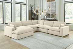 Hoover Furniture Outlet - Ashley Furniture - Elyza 5-Piece Sectional with Chaise - RAF 5-Piece Sectional with Chaise / Linen - 10006S6
