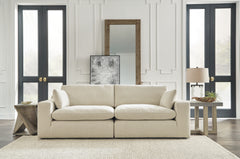 Hoover Furniture Outlet - Ashley Furniture - Elyza 2-Piece Sectional Loveseat - RAF 2-Piece Sectional Loveseat / Linen - 10006S1