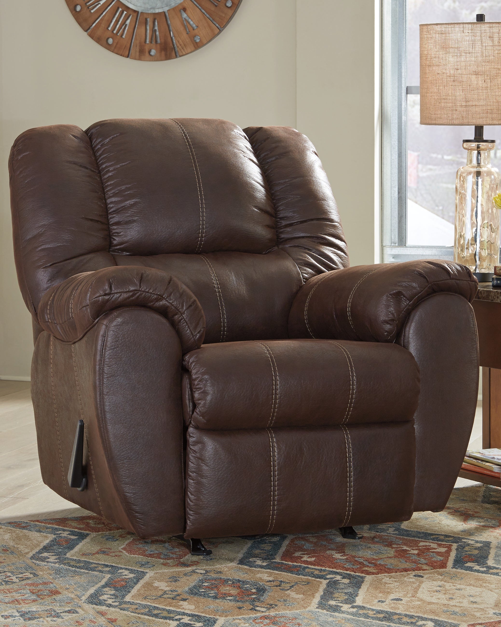 Hoover Furniture Outlet - Ashley Furniture - McGann Recliner - Rocker Recliner / Walnut - 1030125