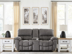 Hoover Furniture Outlet - Ashley Furniture - Bakerstein Power Reclining Loveseat with Console - PWR REC Loveseat/CON/ADJ HDRST - PC1250318
