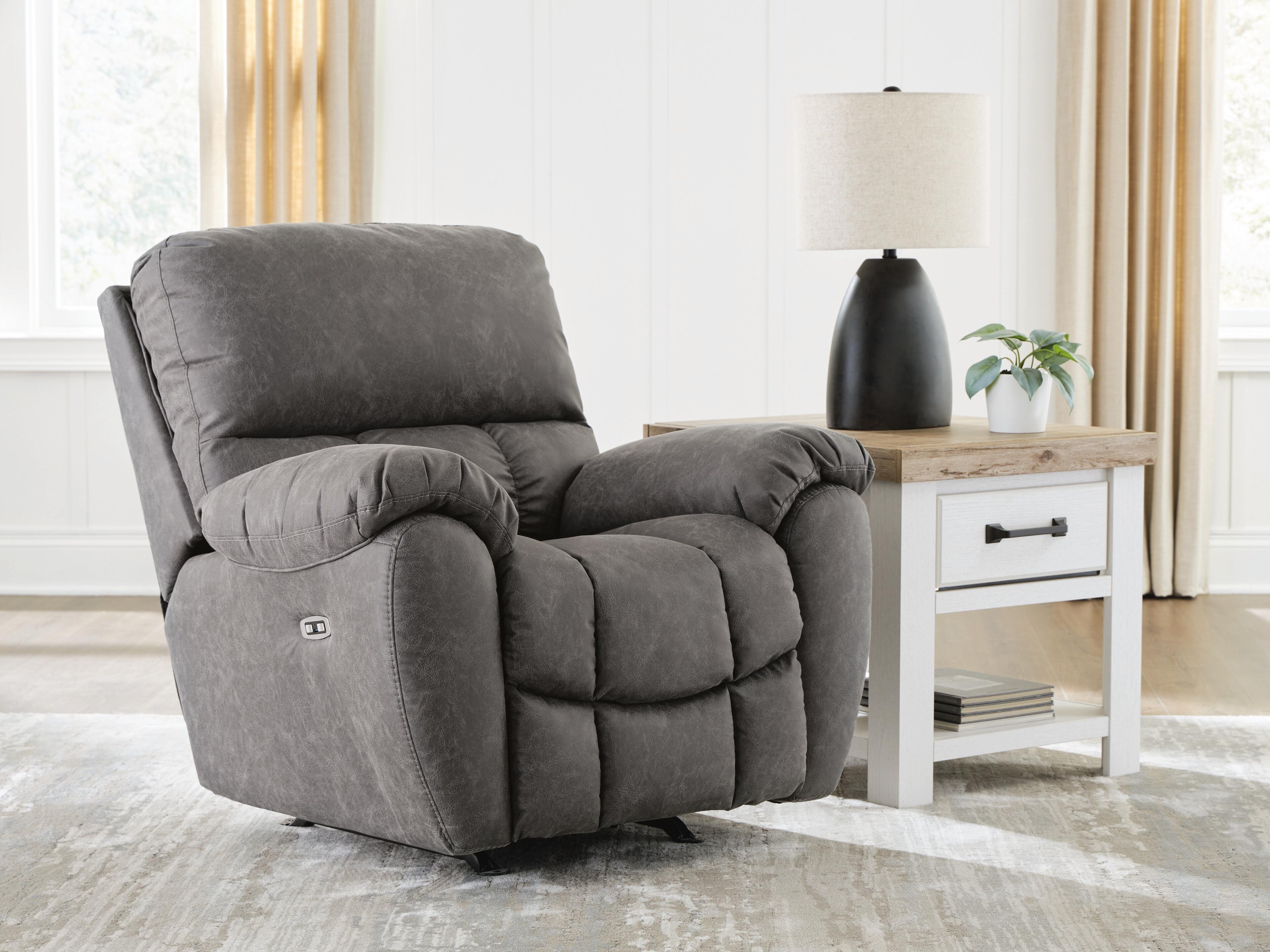Hoover Furniture Outlet - Ashley Furniture - Bakerstein Power Recliner - PWR Rocker REC/ADJ Headrest - PC1250398
