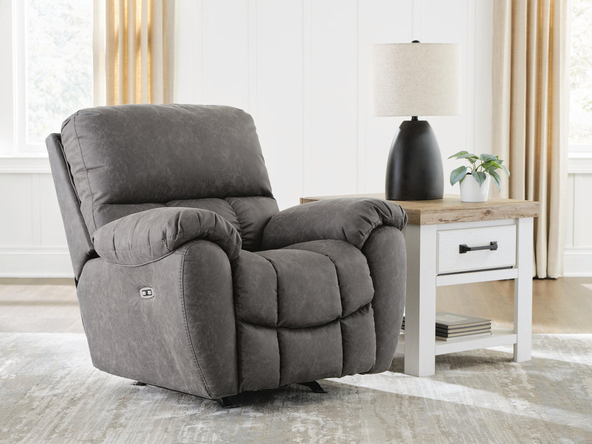 Hoover Furniture Outlet - Ashley Furniture - Bakerstein Power Recliner - PWR Rocker REC/ADJ Headrest - PC1250398