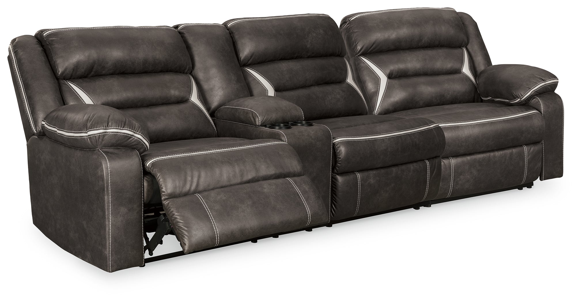 Hoover Furniture Outlet - Ashley Furniture - Kincord 2-Piece Power Reclining Sectional Sofa - 2-Piece Power Reclining Sectional Sofa / Midnight - 13104S2