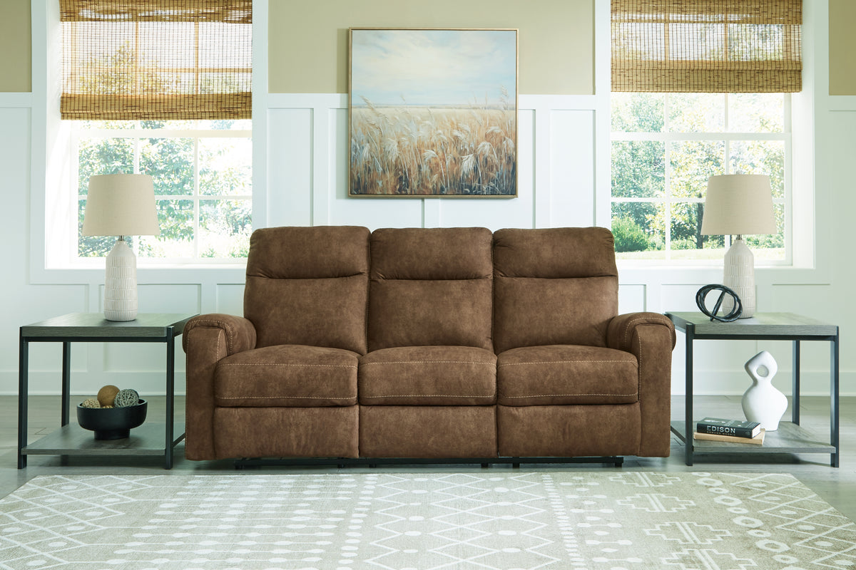 Hoover Furniture Outlet - Ashley Furniture - Edenwold Reclining Sofa - Reclining Sofa / Brindle - 1380588