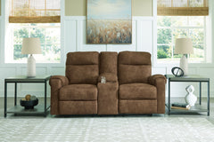 Hoover Furniture Outlet - Ashley Furniture - Edenwold Reclining Loveseat with Console - DBL Rec Loveseat w/Console / Brindle - 1380594